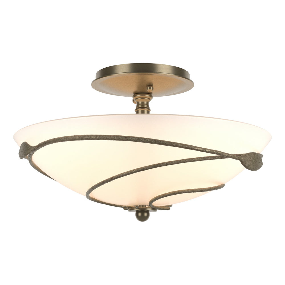 Hubbardton Forge - Two Light Semi-Flush Mount - Leaf - Soft Gold- Union Lighting Luminaires Decor