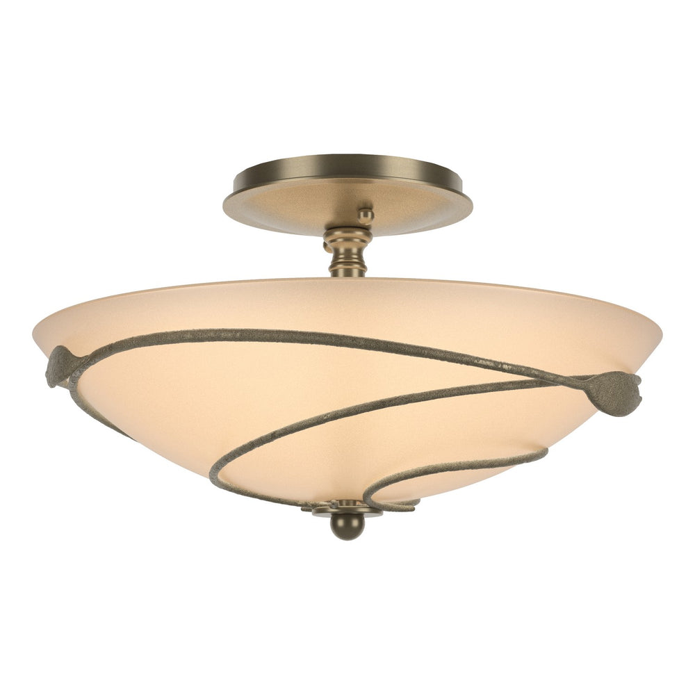 Hubbardton Forge - Two Light Semi-Flush Mount - Leaf - Soft Gold- Union Lighting Luminaires Decor