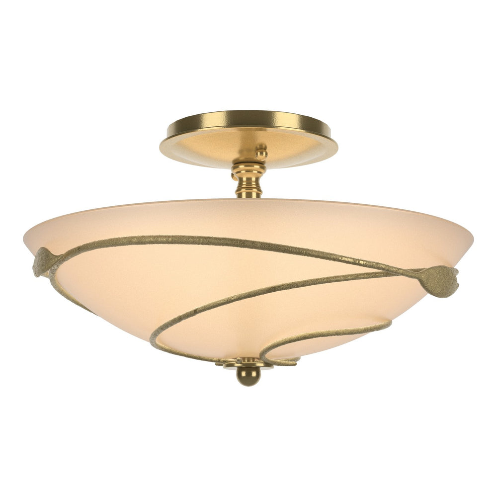 Hubbardton Forge - Two Light Semi-Flush Mount - Leaf - Modern Brass- Union Lighting Luminaires Decor