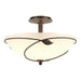 Hubbardton Forge - Three Light Semi-Flush Mount - Leaf - Bronze- Union Lighting Luminaires Decor