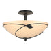 Hubbardton Forge - Three Light Semi-Flush Mount - Leaf - Black- Union Lighting Luminaires Decor