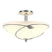 Hubbardton Forge - Three Light Semi-Flush Mount - Leaf - Vintage Platinum- Union Lighting Luminaires Decor