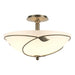 Hubbardton Forge - Three Light Semi-Flush Mount - Leaf - Soft Gold- Union Lighting Luminaires Decor