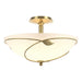 Hubbardton Forge - Three Light Semi Flush Mount - Leaf - Modern Brass- Union Lighting Luminaires Decor
