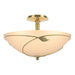 Hubbardton Forge - Three Light Semi Flush Mount - Leaf - Modern Brass- Union Lighting Luminaires Decor