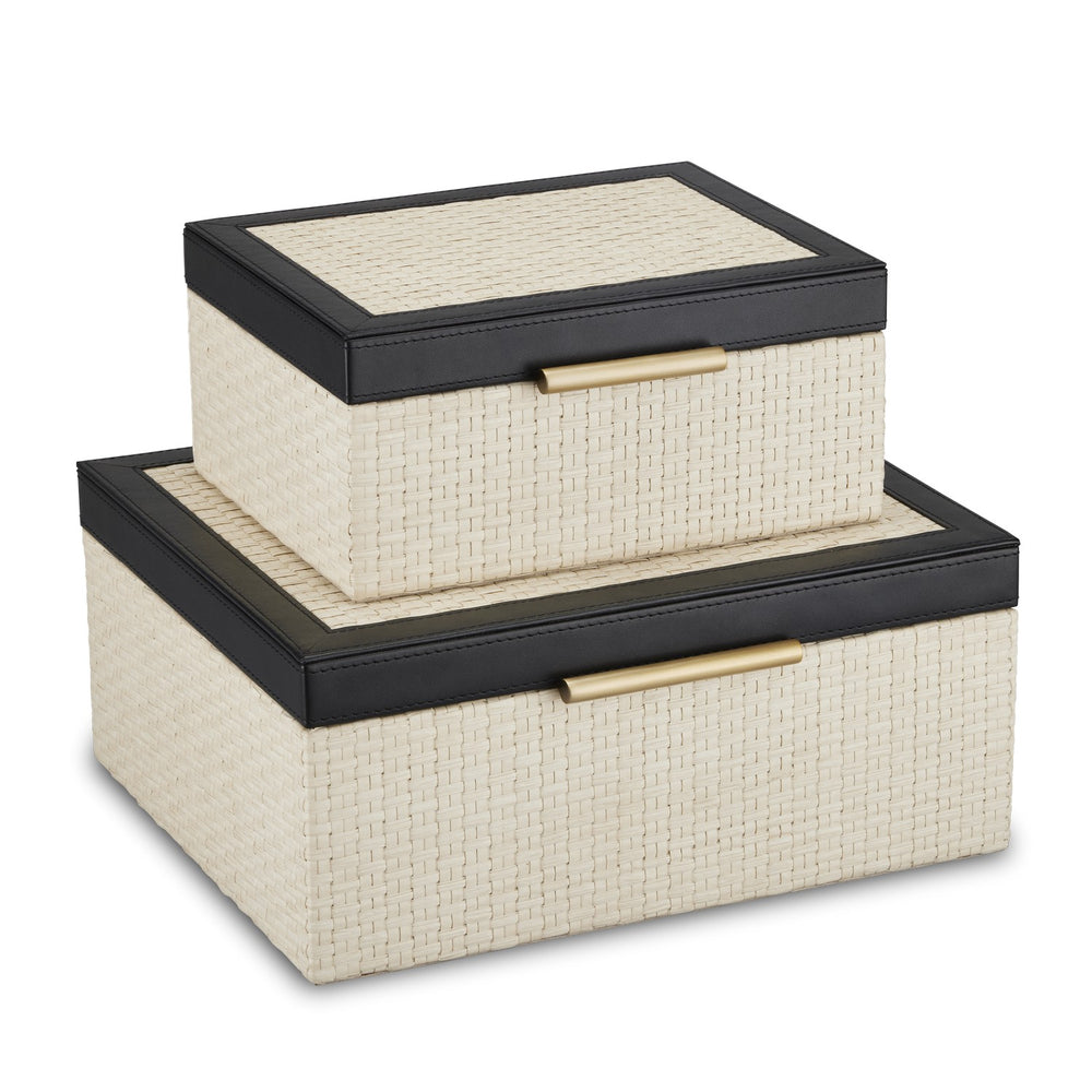 Currey and Company - Box Set of 2 - Deanna - Ivory/Black/Brushed Brass/Beige- Union Lighting Luminaires Decor