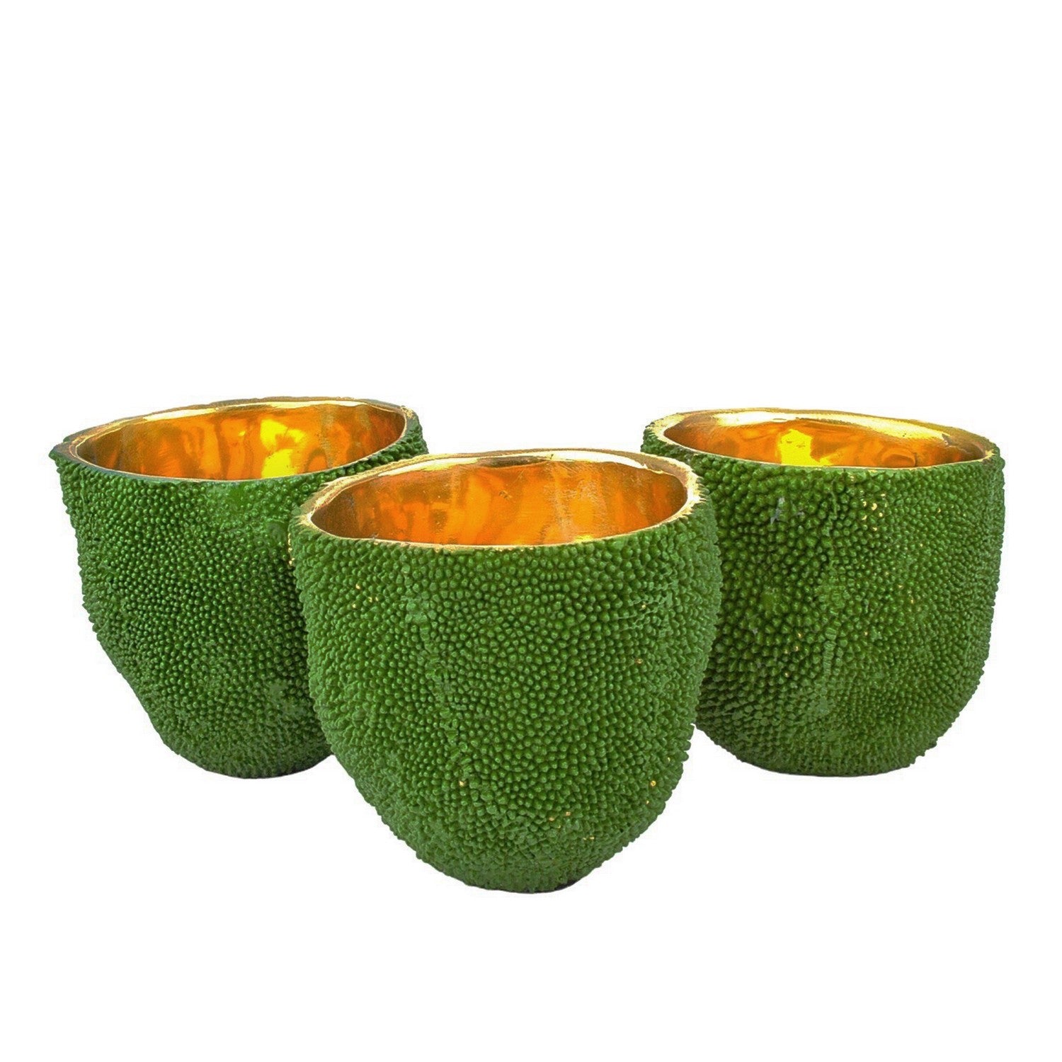 Currey and Company - Vase Set of 3 - Jackfruit - Green/Gold- Union Lighting Luminaires Decor