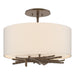 Hubbardton Forge - Three Light Semi-Flush Mount - Brindille - Bronze- Union Lighting Luminaires Decor