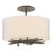 Hubbardton Forge - Three Light Semi-Flush Mount - Brindille - Dark Smoke- Union Lighting Luminaires Decor