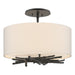 Hubbardton Forge - Three Light Semi-Flush Mount - Brindille - Black- Union Lighting Luminaires Decor