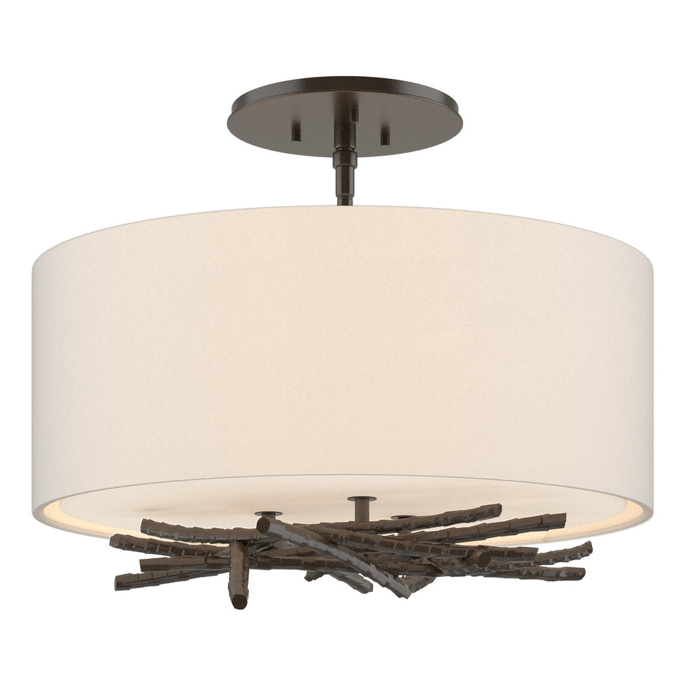 Hubbardton Forge - Three Light Semi Flush Mount - Brindille - Oil Rubbed Bronze- Union Lighting Luminaires Decor
