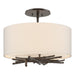 Hubbardton Forge - Three Light Semi Flush Mount - Brindille - Oil Rubbed Bronze- Union Lighting Luminaires Decor