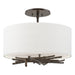 Hubbardton Forge - Three Light Semi Flush Mount - Brindille - Oil Rubbed Bronze- Union Lighting Luminaires Decor