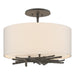 Hubbardton Forge - Three Light Semi-Flush Mount - Brindille - Natural Iron- Union Lighting Luminaires Decor