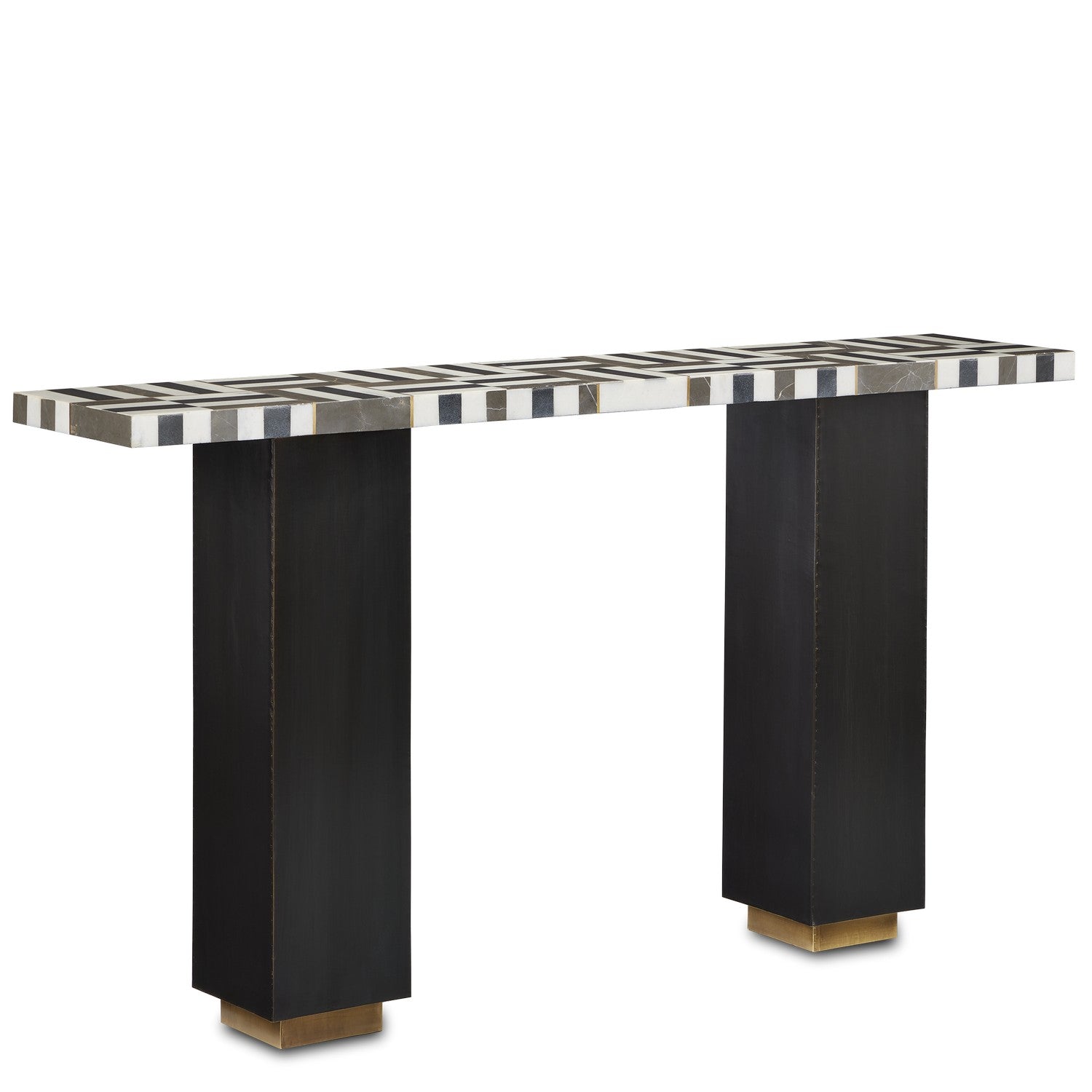 Currey and Company - Console Table - Gentry - Natural/Brass- Union Lighting Luminaires Decor