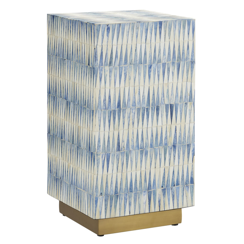 Currey and Company - Accent Table - Nadene - Blue/Natural/Brushed Brass- Union Lighting Luminaires Decor