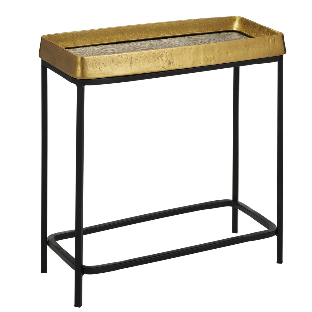 Currey and Company - Side Table - Tanay Collection - Antique Brass/Graphite/Black- Union Lighting Luminaires Decor