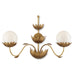 Currey and Company - Two Light Wall Sconce - Mirasole - Contemporary Gold Leaf/Gold/White- Union Lighting Luminaires Decor