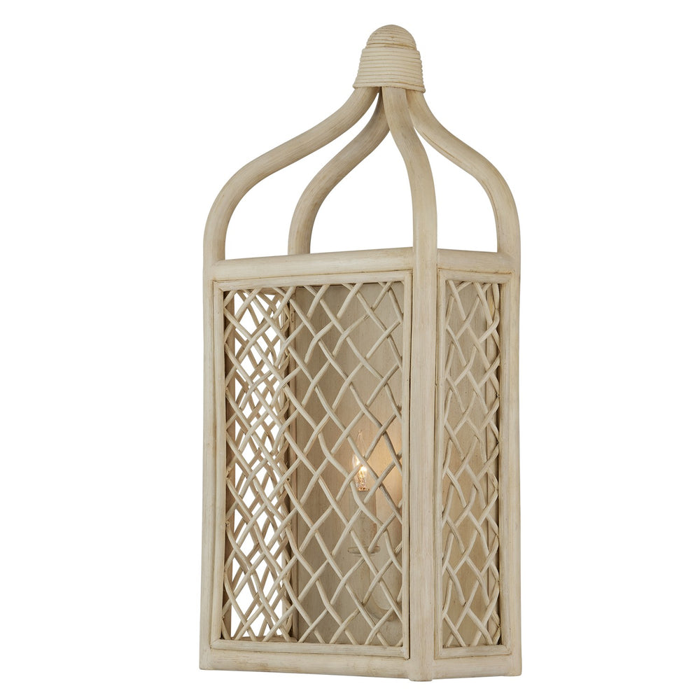 Currey and Company - One Light Wall Sconce - Wanstead - Bleached Natural/Antique Pearl- Union Lighting Luminaires Decor