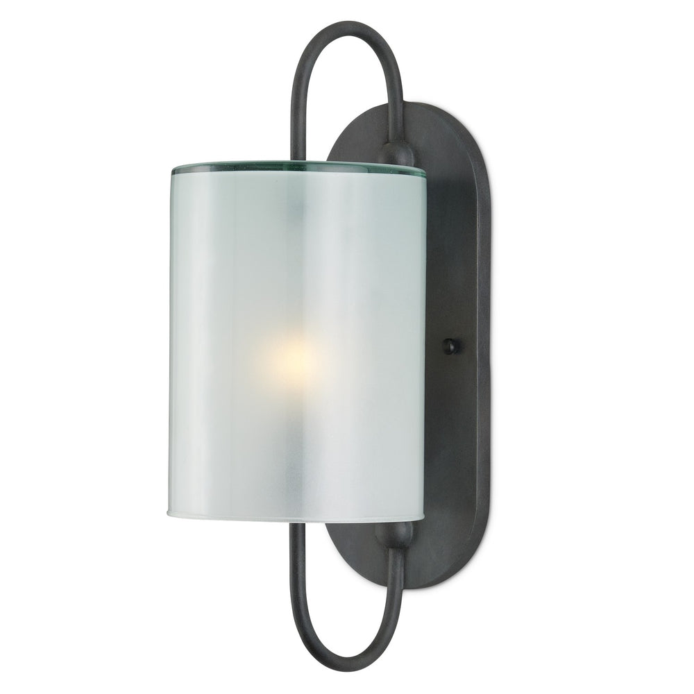 Currey and Company - One Light Wall Sconce - Glacier - Antique Bronze/Frosted White- Union Lighting Luminaires Decor