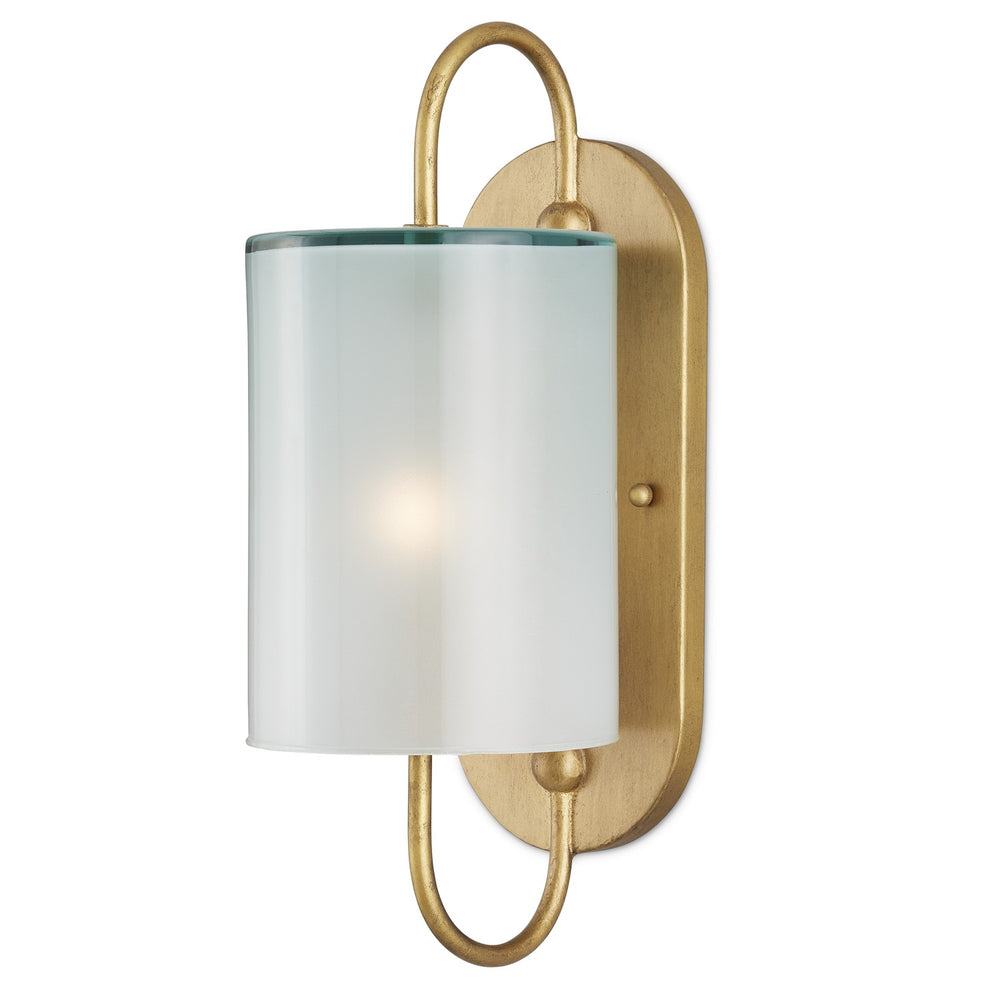 Currey and Company - One Light Wall Sconce - Glacier - Brass/Frosted White- Union Lighting Luminaires Decor