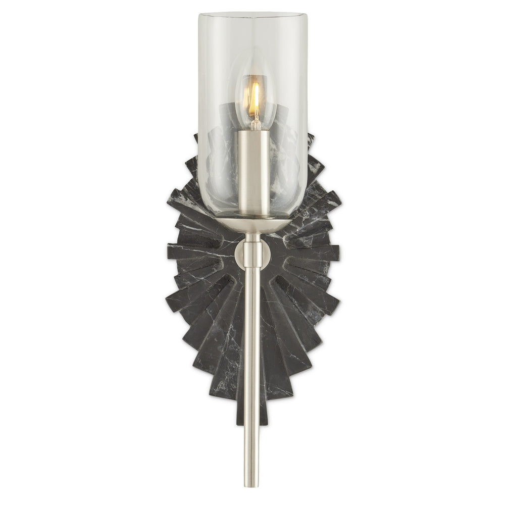 Currey and Company - One Light Wall Sconce - Benthos - Natural/Nickel/Clear- Union Lighting Luminaires Decor