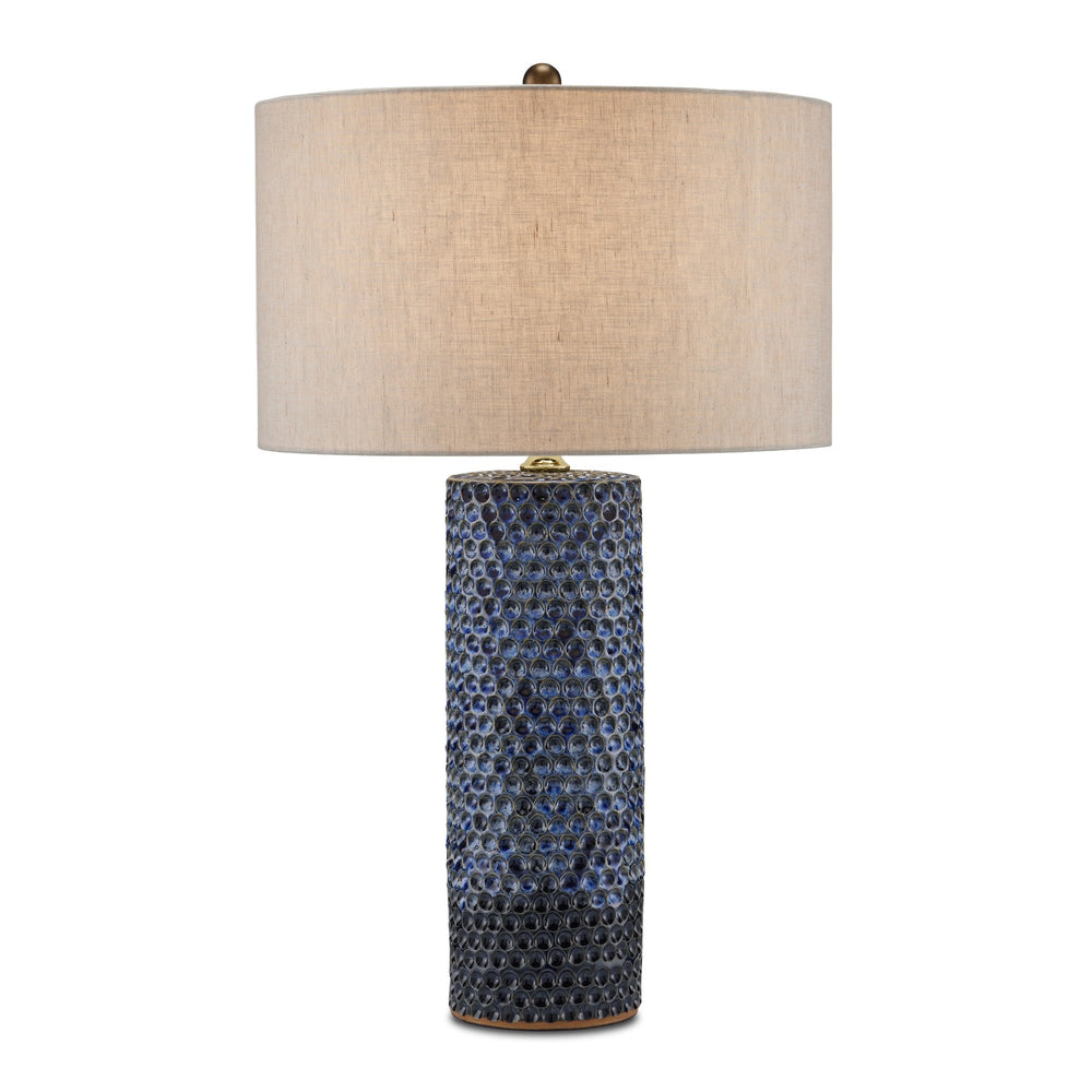 Currey and Company - One Light Table Lamp - Polka Dot - Reactive Blue- Union Lighting Luminaires Decor