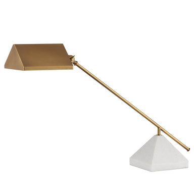Currey and Company - One Light Table Lamp - Antique Brass/White- Union Lighting Luminaires Decor