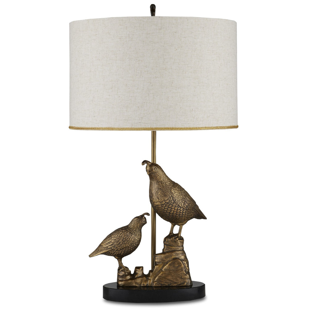 Currey and Company - One Light Table Lamp - Codorniz - Antique Brass/Black- Union Lighting Luminaires Decor