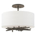 Hubbardton Forge - Three Light Semi-Flush Mount - Brindille - Natural Iron- Union Lighting Luminaires Decor