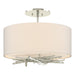 Hubbardton Forge - Three Light Semi-Flush Mount - Brindille - Sterling- Union Lighting Luminaires Decor