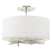 Hubbardton Forge - Three Light Semi-Flush Mount - Brindille - Sterling- Union Lighting Luminaires Decor
