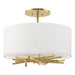 Hubbardton Forge - Three Light Semi Flush Mount - Brindille - Modern Brass- Union Lighting Luminaires Decor