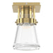 Hubbardton Forge - One Light Semi-Flush Mount - Erlenmeyer - Modern Brass- Union Lighting Luminaires Decor