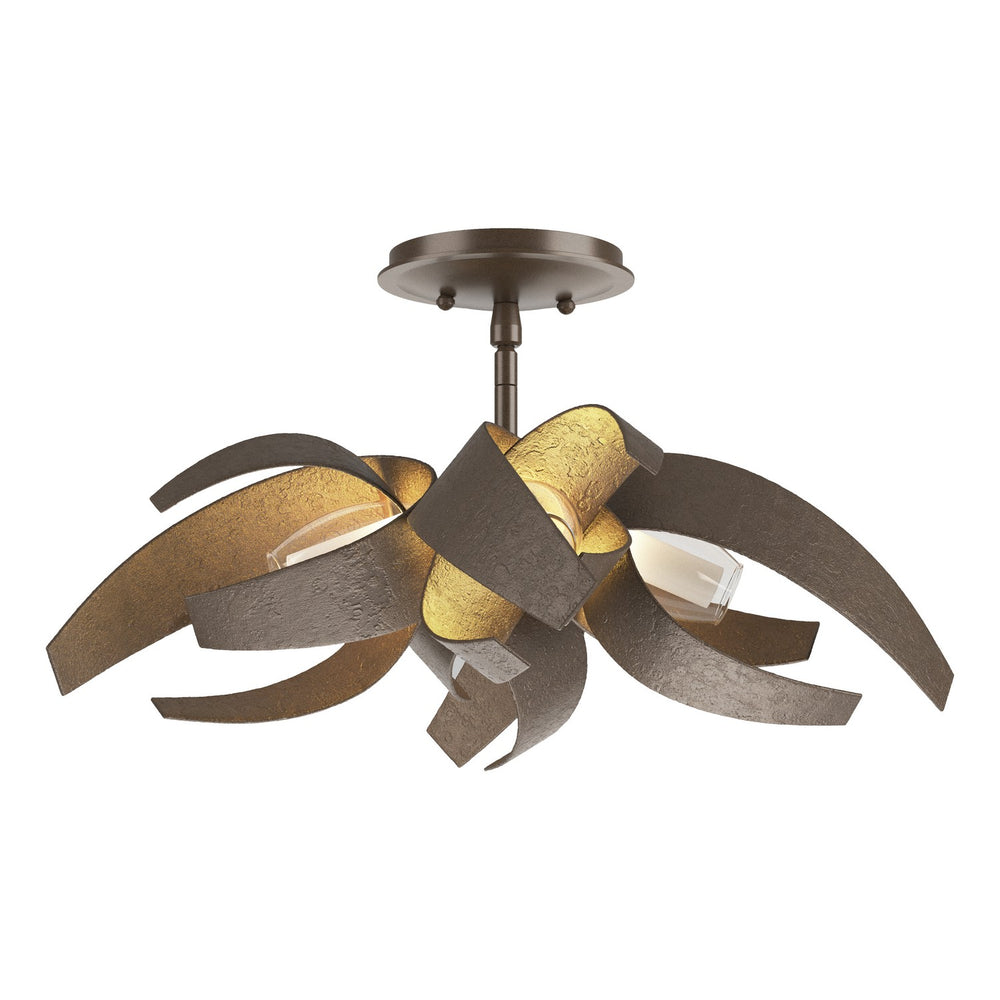 Hubbardton Forge - Four Light Semi-Flush Mount - Corona - Bronze- Union Lighting Luminaires Decor