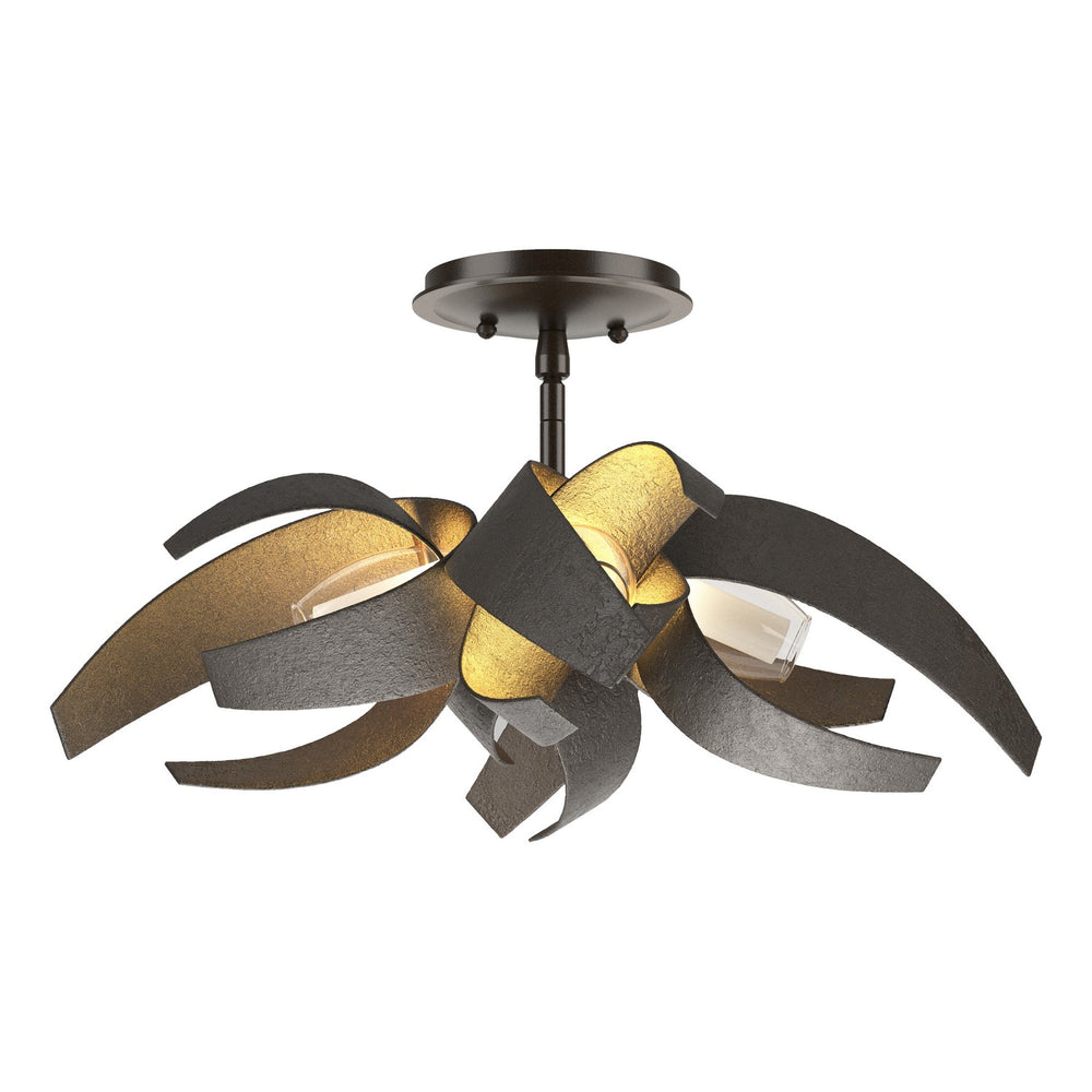 Hubbardton Forge - Four Light Semi-Flush Mount - Corona - Oil Rubbed Bronze- Union Lighting Luminaires Decor