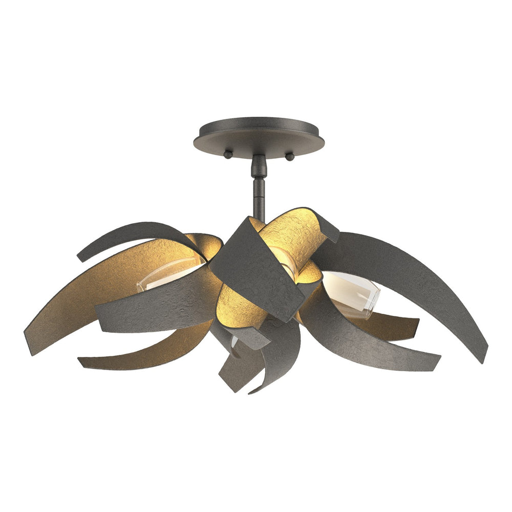 Hubbardton Forge - Four Light Semi-Flush Mount - Corona - Natural Iron- Union Lighting Luminaires Decor