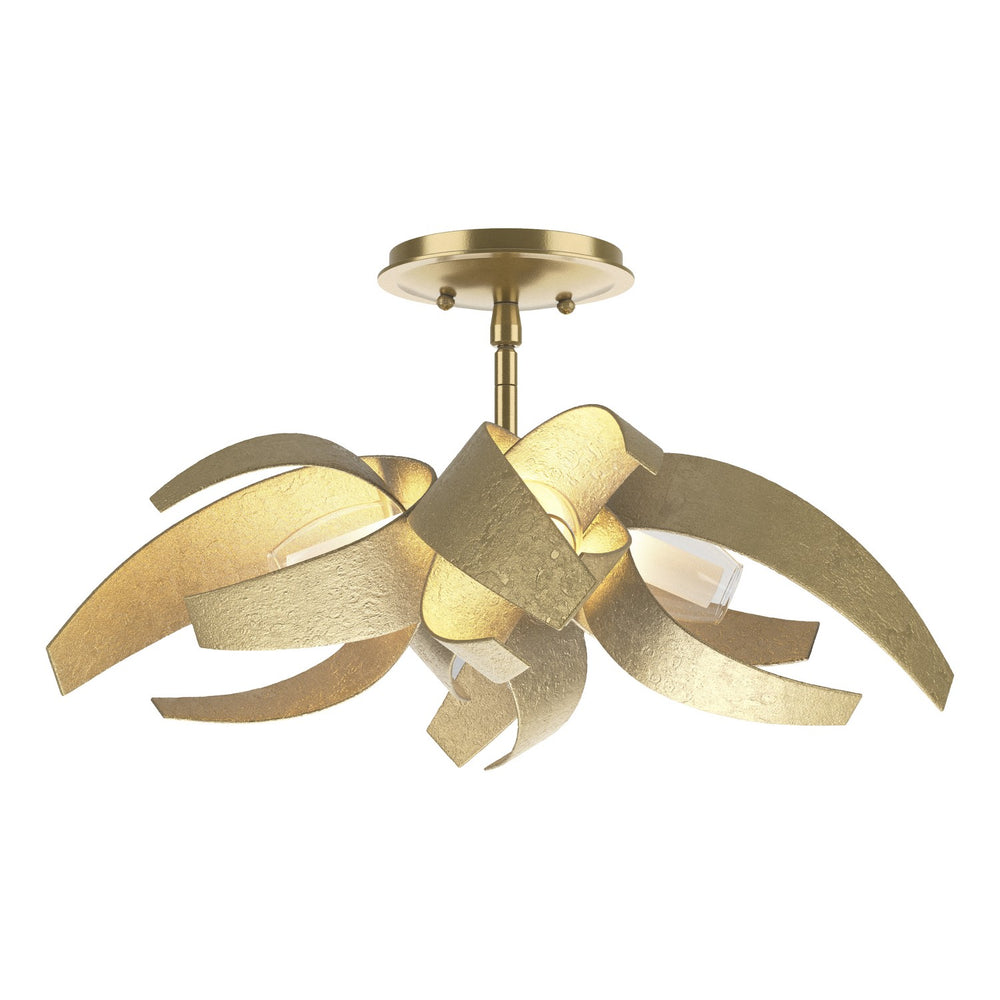 Hubbardton Forge - Four Light Semi-Flush Mount - Corona - Modern Brass- Union Lighting Luminaires Decor