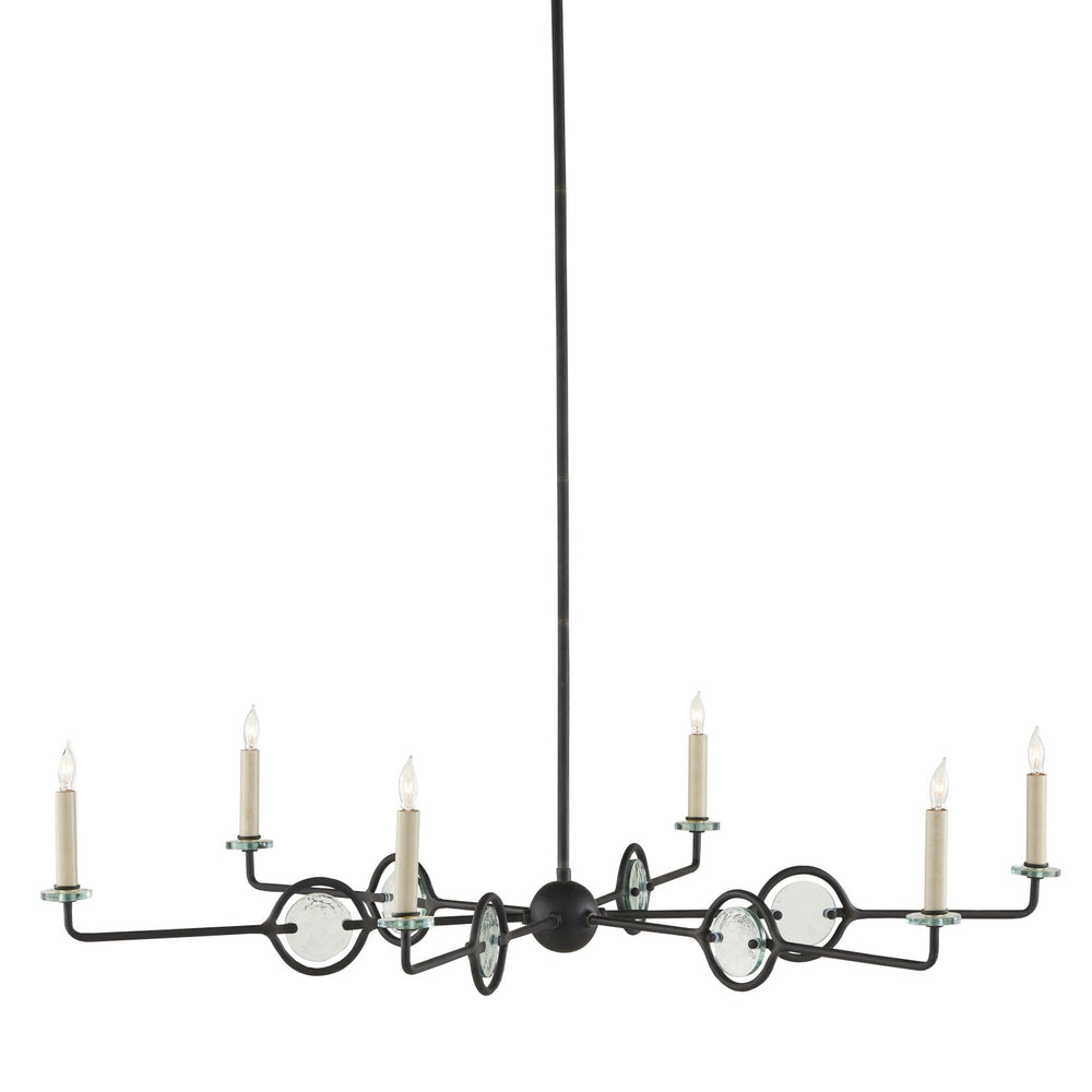 Currey and Company - Six Light Chandelier - Privateer - Blacksmith/Clear- Union Lighting Luminaires Decor