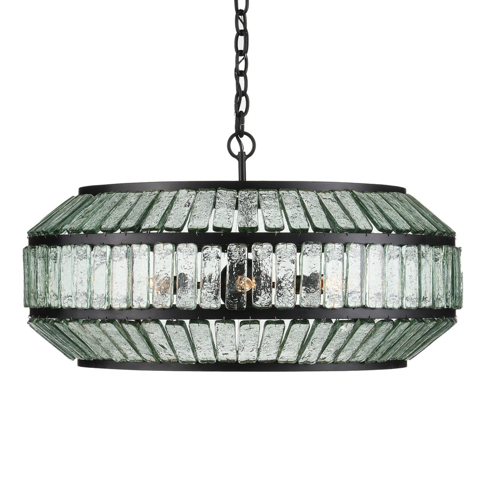 Currey and Company - Six Light Chandelier - Centurion - Clear/Satin Black- Union Lighting Luminaires Decor