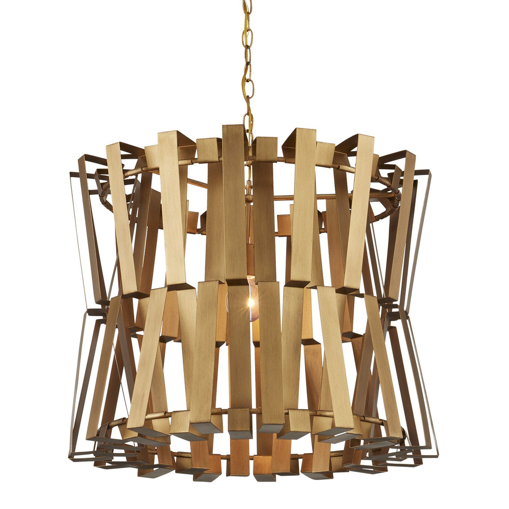 Currey and Company - One Light Chandelier - Chaconne Brass Chandelier - Brass- Union Lighting Luminaires Decor