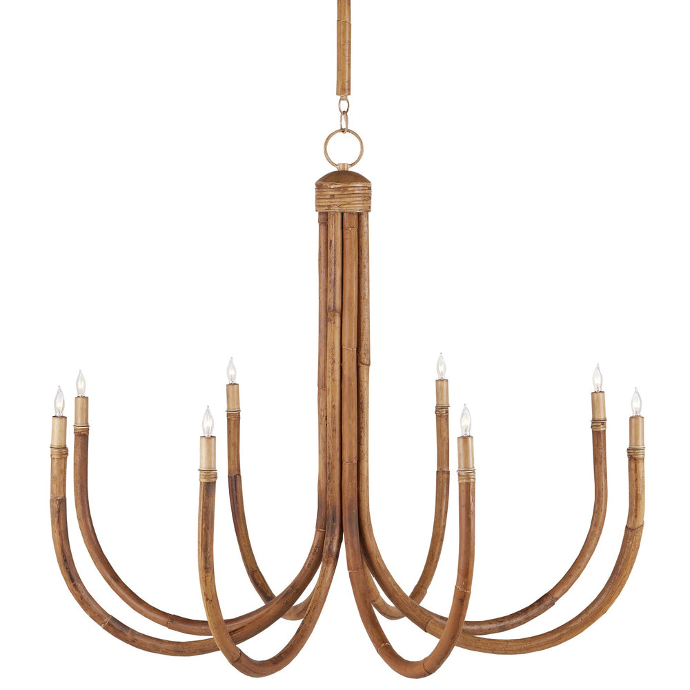 Currey and Company - Eight Light Chandelier - Samsara - Natural/Saddle Tan- Union Lighting Luminaires Decor