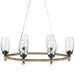 Currey and Company - Six Light Chandelier - Hightider Collection - Natural/Clear/French Black- Union Lighting Luminaires Decor