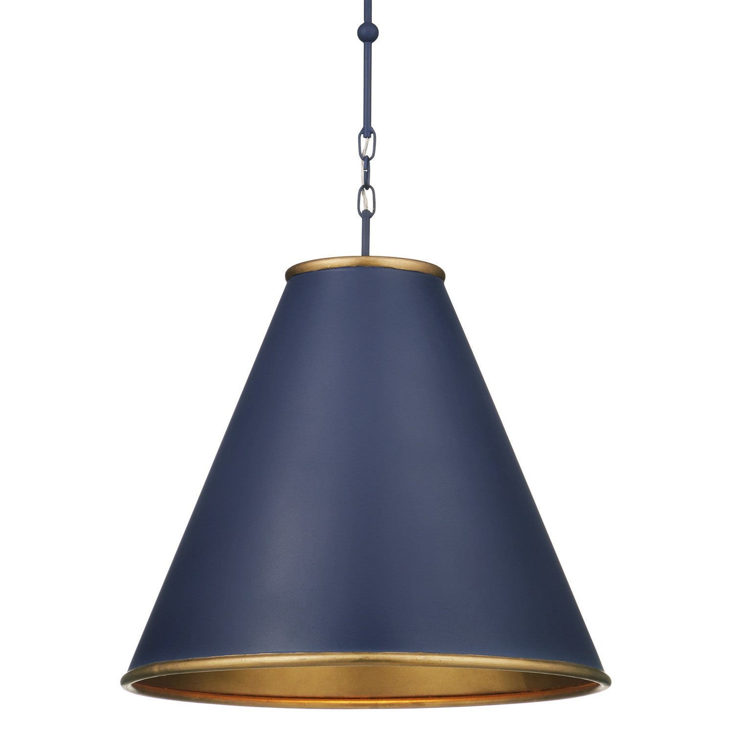 Currey and Company - One Light Pendant - Pierrepont - Hiroshi Dark Blue/Contemporary Gold Leaf/Gold- Union Lighting Luminaires Decor