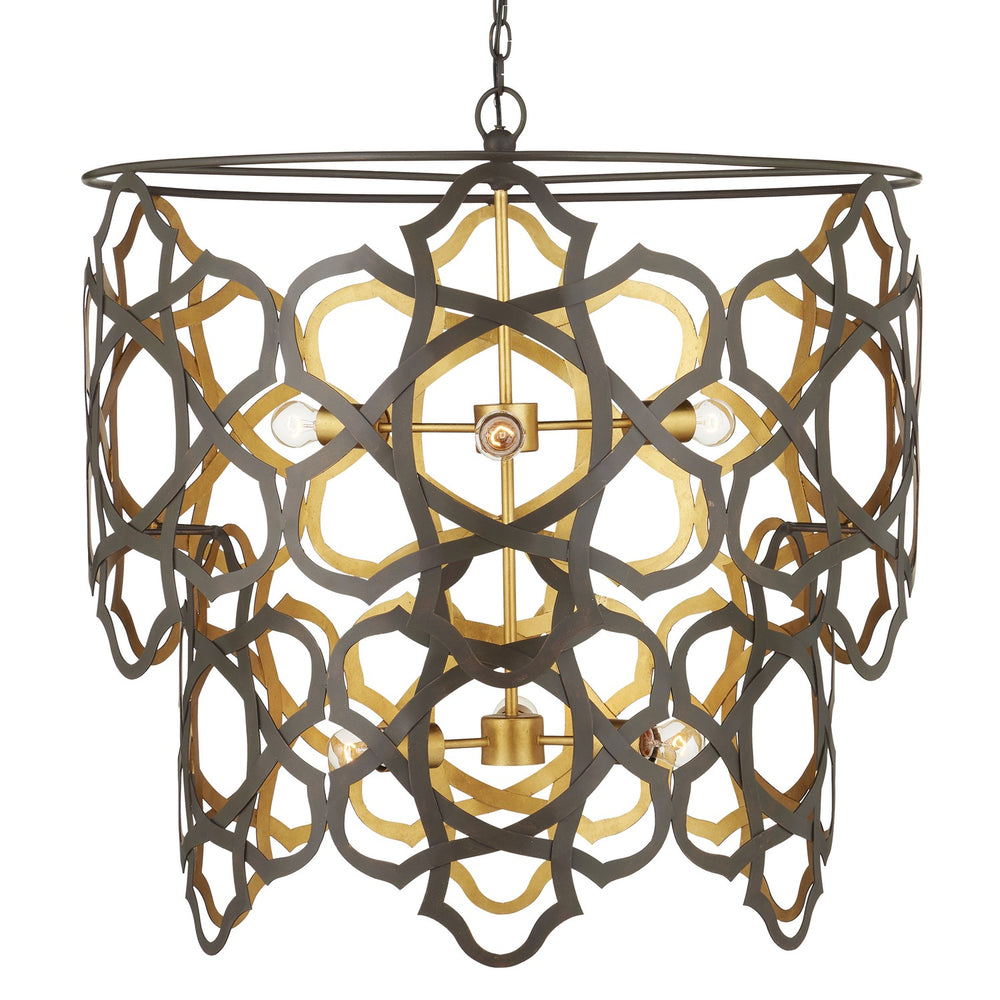 Currey and Company - Six Light Chandelier - Mauresque - Bronze Gold/Contemporary Gold Leaf- Union Lighting Luminaires Decor