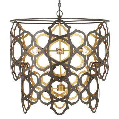 Currey and Company - Six Light Chandelier - Mauresque - Bronze Gold/Contemporary Gold Leaf- Union Lighting Luminaires Decor