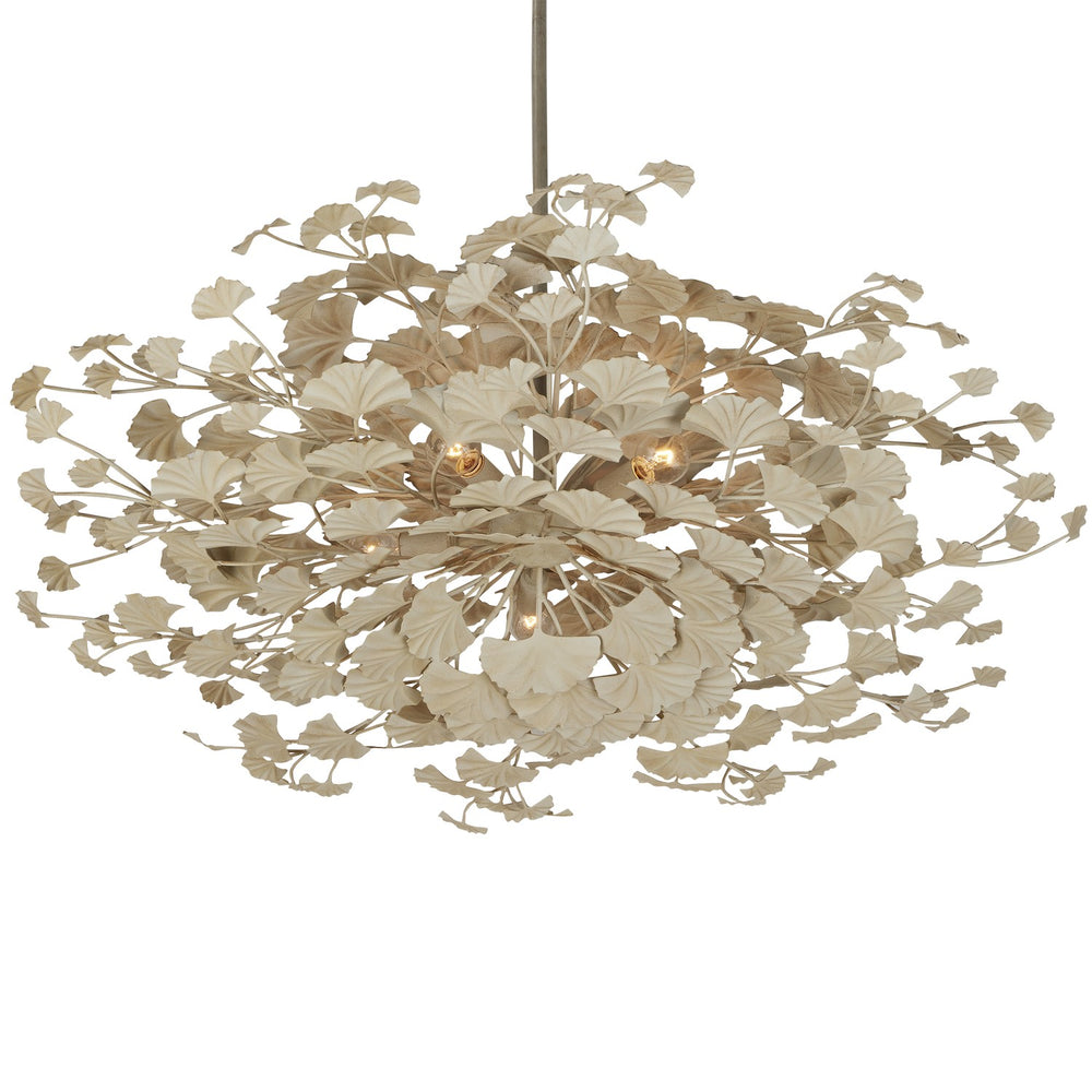Currey and Company - Five Light Semi-Flush Mount - Maidenhair Collection - Antique Pearl- Union Lighting Luminaires Decor