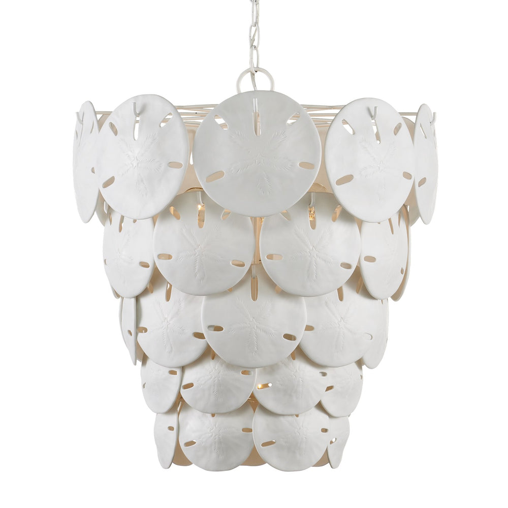 Currey and Company - Five Light Chandelier - Tulum - White/Sugar White- Union Lighting Luminaires Decor
