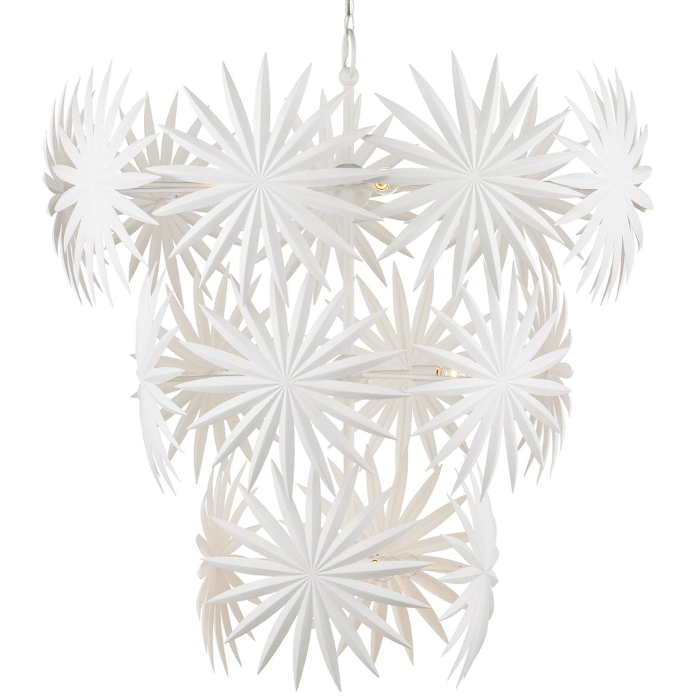 Currey and Company - 13 Light Chandelier - Bismarkia Collection - Gesso White- Union Lighting Luminaires Decor