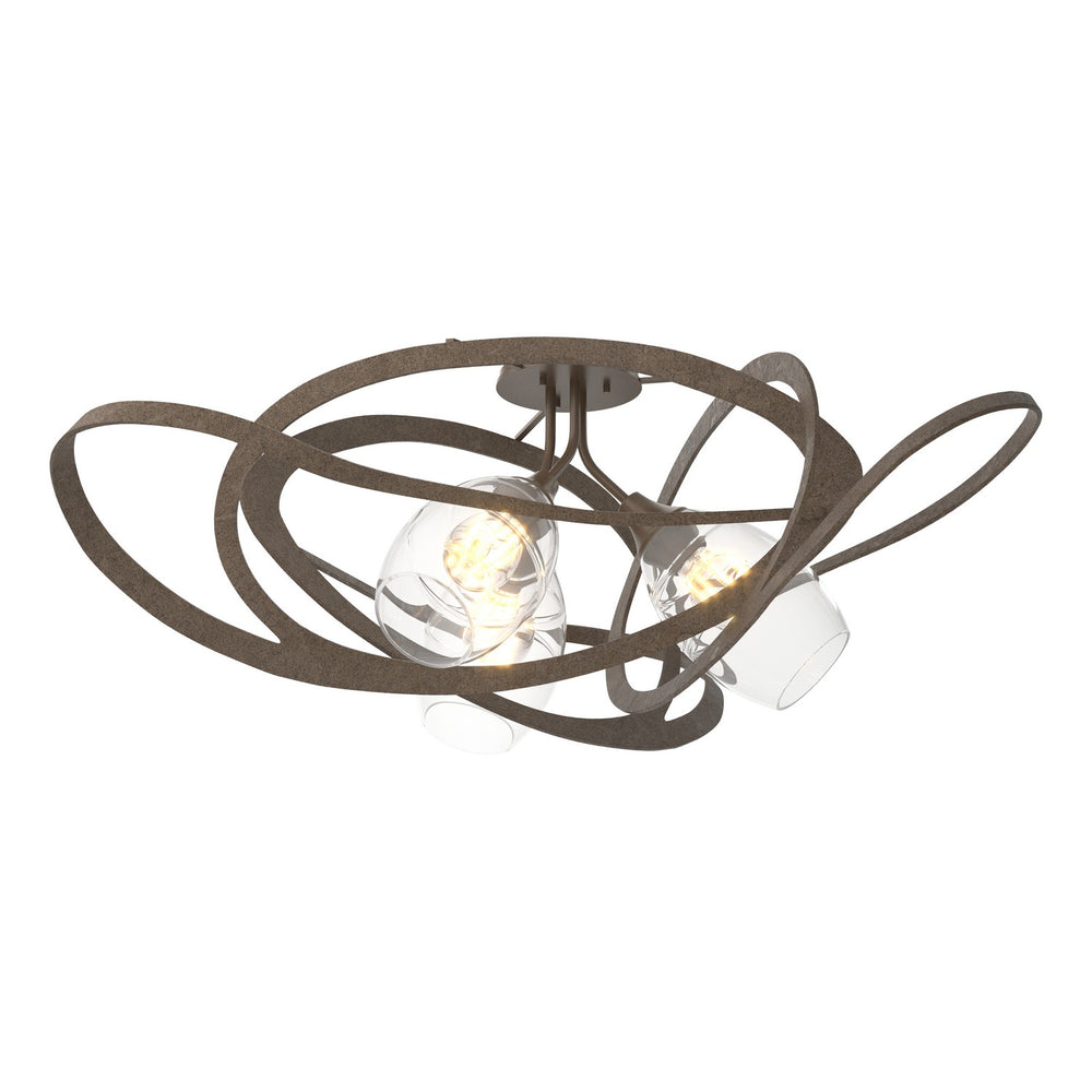 Hubbardton Forge - Three Light Semi-Flush Mount - Nest - Bronze- Union Lighting Luminaires Decor